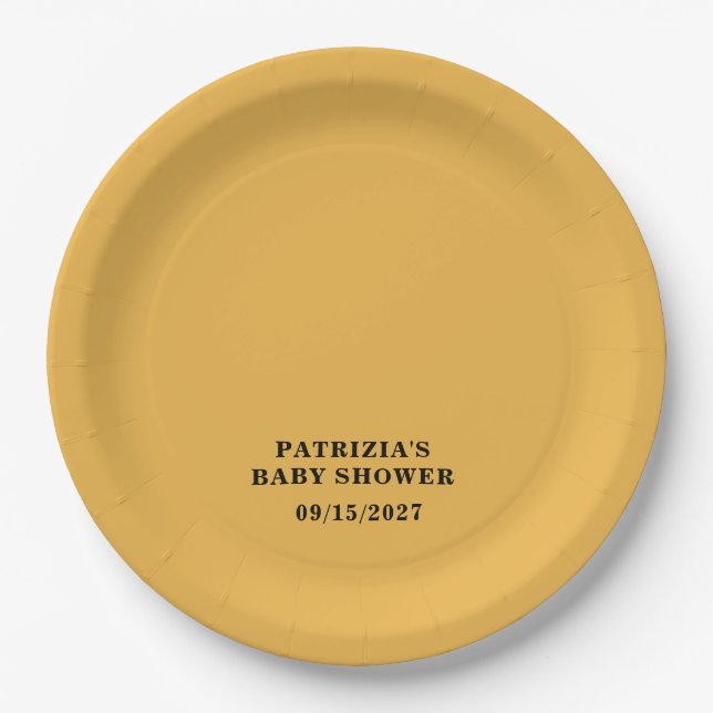 Plato De Papel Baby Shower de otoño (Anverso)