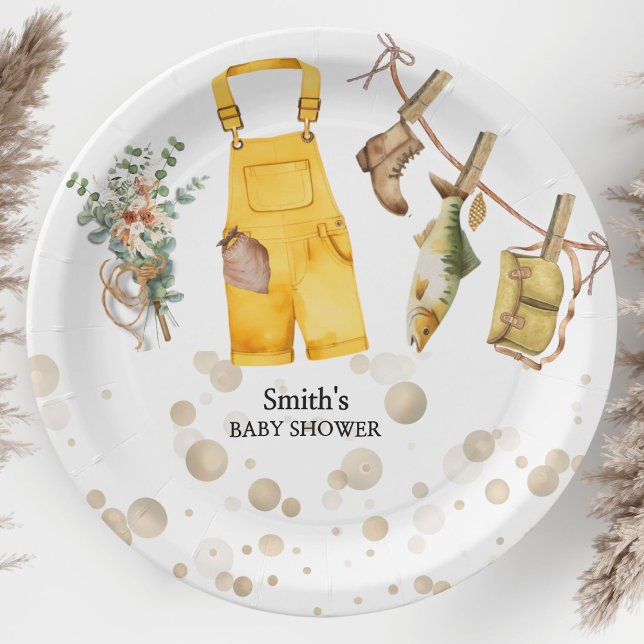 Plato De Papel Baby Shower de pescadores (Subido por el creador)