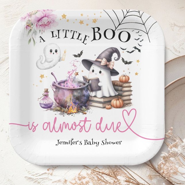 Plato De Papel Baby Shower de Pink Little Boo Halloween (Subido por el creador)