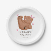 Baby Shower de plegado rosado de oso