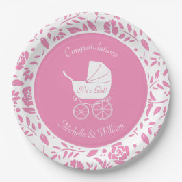 Plato De Papel Baby Shower de portación de vintage