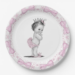 Plato De Papel Baby Shower de Princesa Vintage