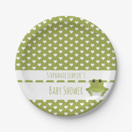 Plato De Papel Baby Shower de rana animal