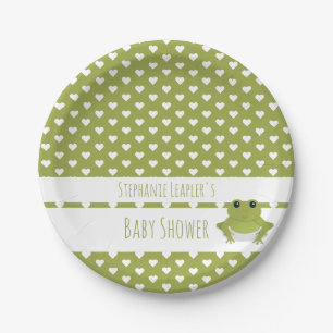 Plato De Papel Baby Shower de rana animal