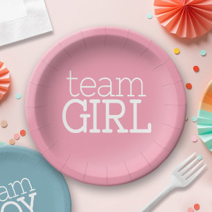 Plato De Papel Baby Shower de revelación de género - Chica rosa