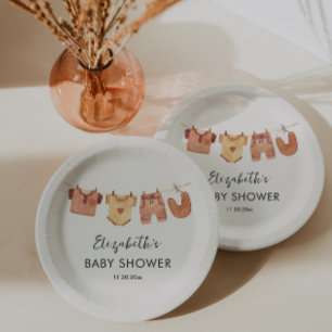 Plato De Papel Baby Shower de ropa de bebé