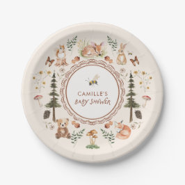 Plato De Papel Baby Shower de Rustic Woodland Winter Boy