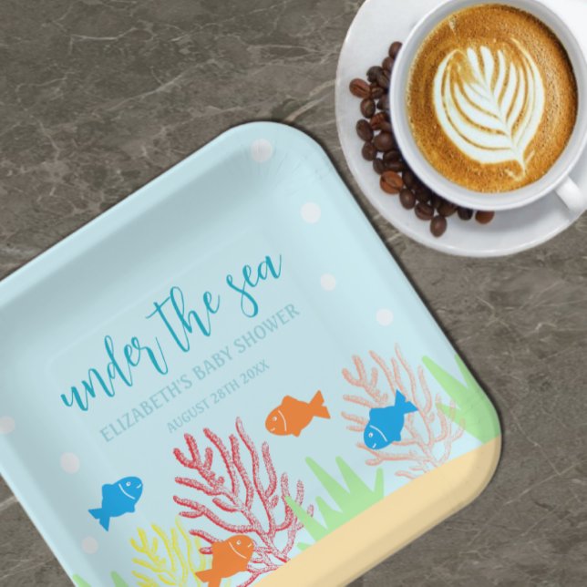 Plato De Papel Baby Shower de Sea Life (Subido por el creador)
