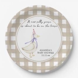 Plato De Papel Baby Shower de Silly Goose