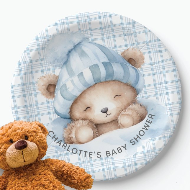 Plato De Papel Baby Shower de Snuggle Bear (Subido por el creador)