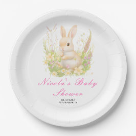 Plato De Papel Baby Shower de Spring Rabbit