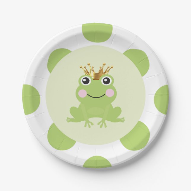 Plato De Papel Baby Shower de Storybook Fairy Tale Frog Prince (Anverso)