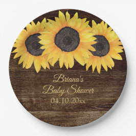 Plato De Papel Baby Shower de Sunflowers