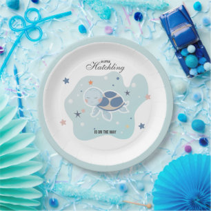 Plato De Papel Baby Shower de tortuga marina Océano bonito