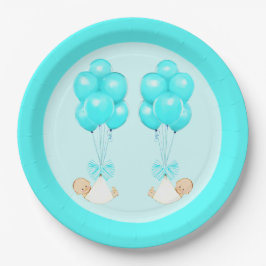 Plato De Papel Baby Shower de Twin Boys