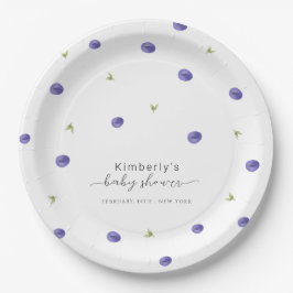 Plato De Papel Baby Shower de verano acuarela azul