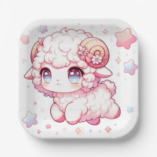 Plato De Papel Baby Shower de Whimsy Sheep