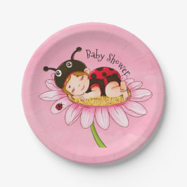 Plato De Papel Baby Shower de Whimy Little Ladybug