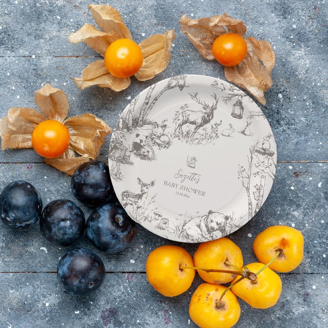 Plato De Papel Baby Shower de Woodland Animals (Subido por el creador)