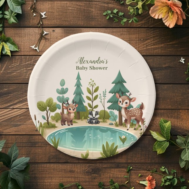 Plato De Papel Baby Shower de Woodland Animals (Subido por el creador)