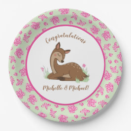 Plato De Papel Baby Shower Deer Fawn