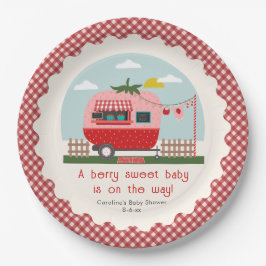 Plato De Papel Baby Shower del Camper de fresa dulce Berry