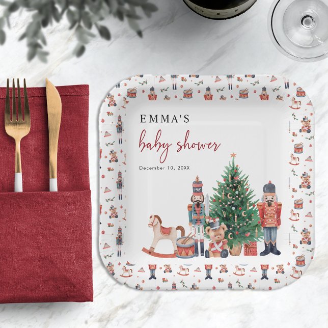 Plato De Papel Baby Shower del Cascanueces (Nutcracker Baby Shower Paper Plates
)