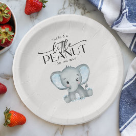 Plato De Papel Baby Shower del Elefante Azul del cacahuete