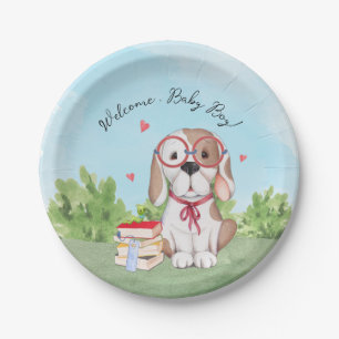 Plato De Papel Baby Shower del tema del libro