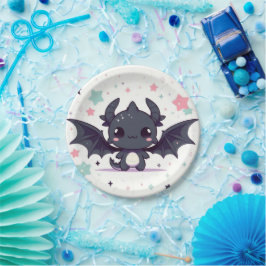 Plato De Papel Baby Shower Dragon moderno
