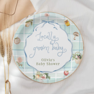 Plato De Papel Baby Shower, el mercado de un agricultor de cosech