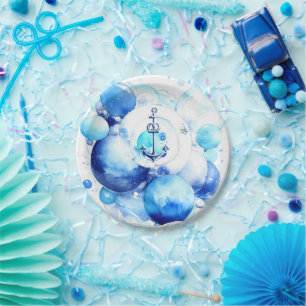 Plato De Papel Baby Shower: El viaje de Sailor Nautical Boy