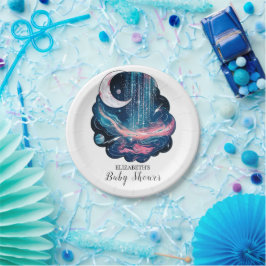 Plato De Papel Baby Shower Elegant Magic Stars