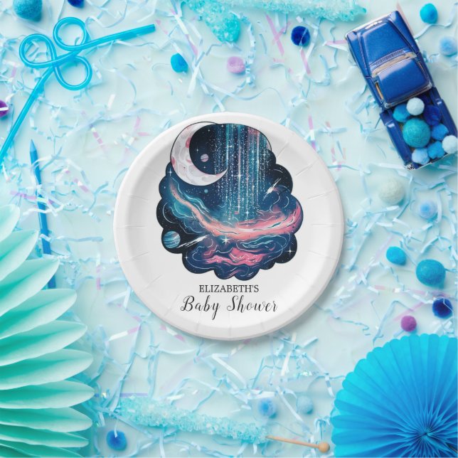 Plato De Papel Baby Shower Elegant Magic Stars (Fiesta)