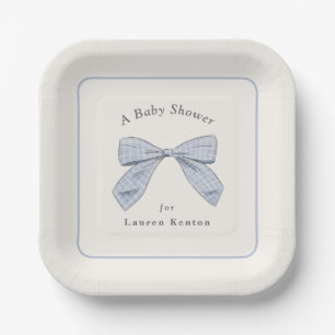Plato De Papel Baby Shower elegante de chico elegante de color az