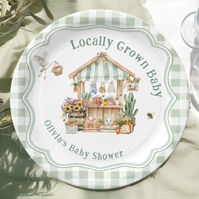 Plato De Papel Baby Shower en el mercado de agricultores locales (Subido por el creador)