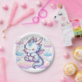 Plato De Papel Baby Shower Fantasy Dragon