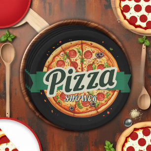 Plato De Papel Baby Shower Fiesta Pizza Moderno
