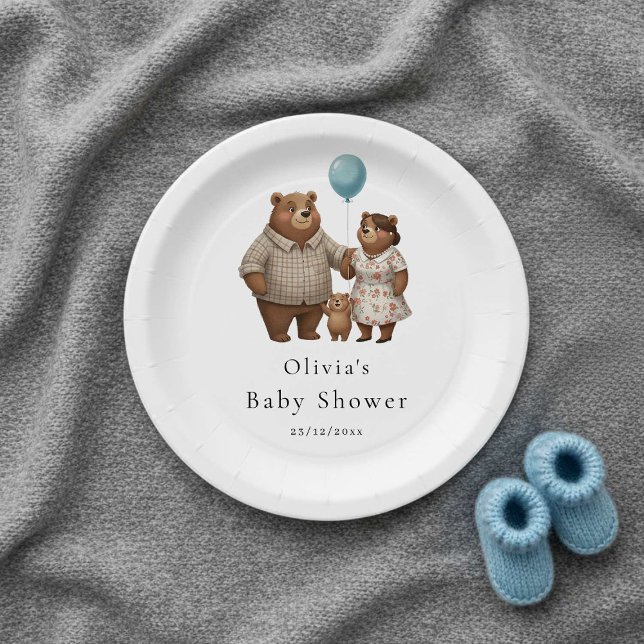 Plato De Papel Baby Shower for Boy Blue Balloon Teddy Bear (Subido por el creador)