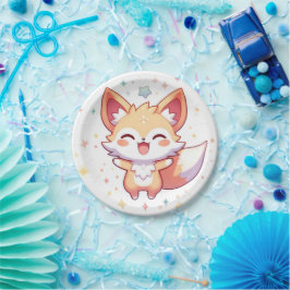 Plato De Papel Baby Shower Fox simple