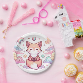 Plato De Papel Baby Shower Fox simple encantado