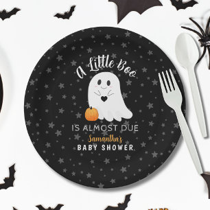 Plato De Papel Baby Shower Ghost Boo Halloween