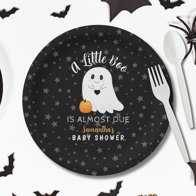 Plato De Papel Baby Shower Ghost Boo Halloween (Subido por el creador)