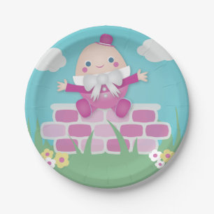 Plato De Papel Baby Shower humpty humpty rosado