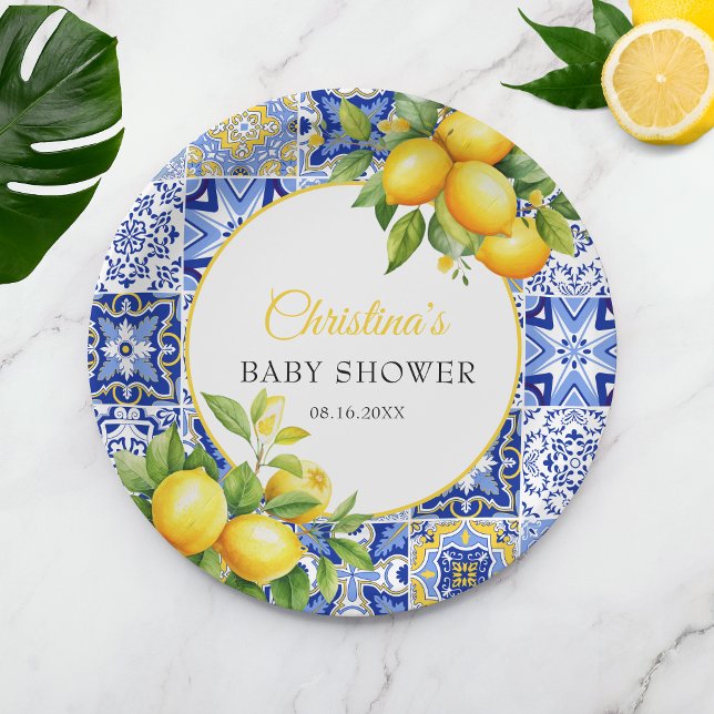 Plato De Papel Baby Shower italiano de la costa de Amalfi (Subido por el creador)