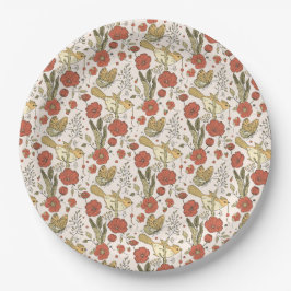 Plato De Papel Baby Shower | Mariposas y flores poéticas