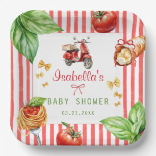 Plato De Papel Baby Shower Mediterráneo italiano Holy Cannoli
