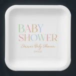 Plato De Papel Baby Shower Minimalista mínimo y colorido moderno<br><div class="desc">Estas son coloridas y modernas placas de papel Minimalista mínimo para Baby Shower!</div>