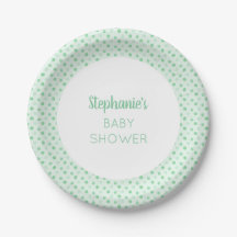 Baby Shower Mint Green Polka Dot