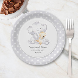 Plato De Papel Baby Shower moderno para bebés